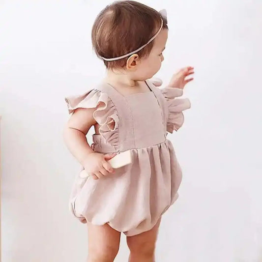 Discovering Cute Linen Baby outfits: Linen Ruffle Rompers and Linen Ruffle Dresses