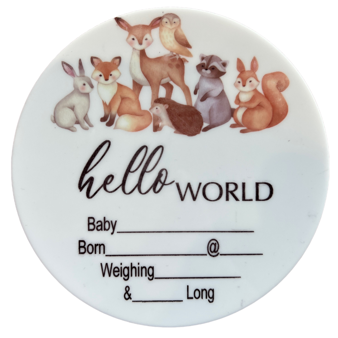 Birth Announcement Plaques Forest Friends