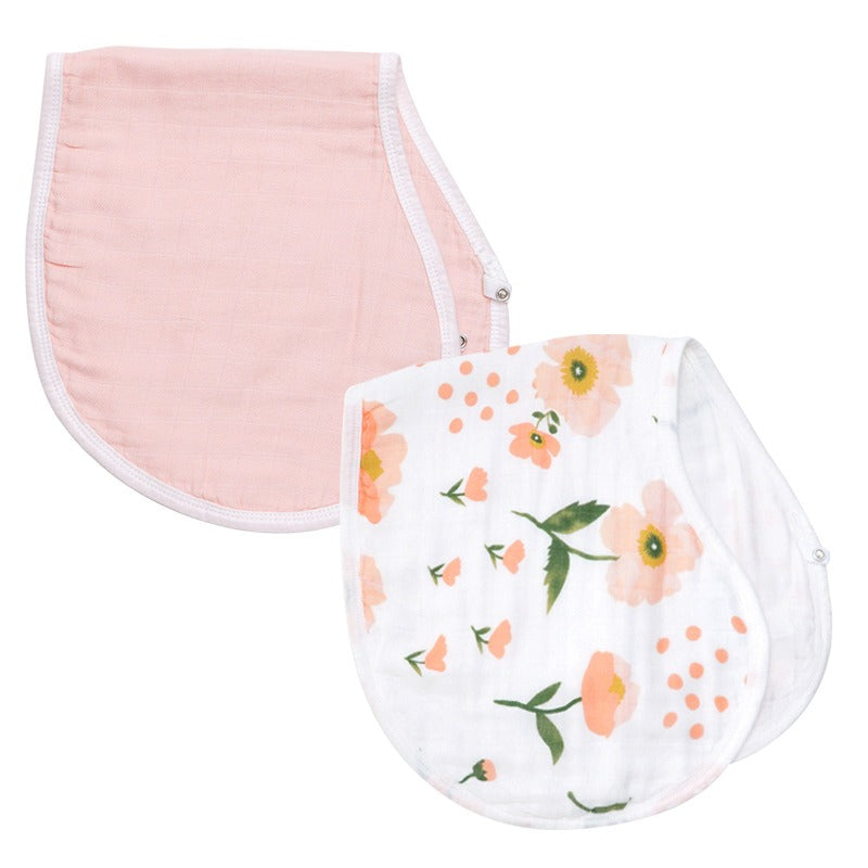 Burp Cloth Bib Organic Bamboo Cotton Blush