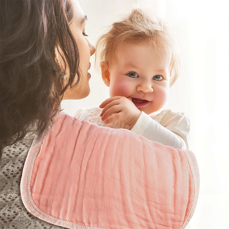 Burp Cloth Bib Organic Bamboo Cotton Blush
