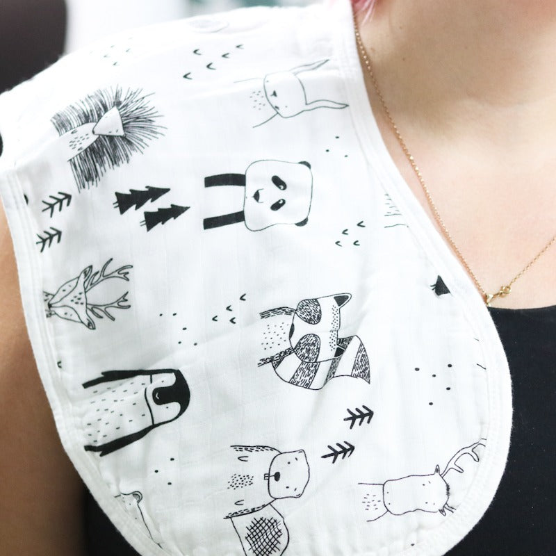 Burp Cloth Bib Organic Bamboo Cotton Corgi Floral