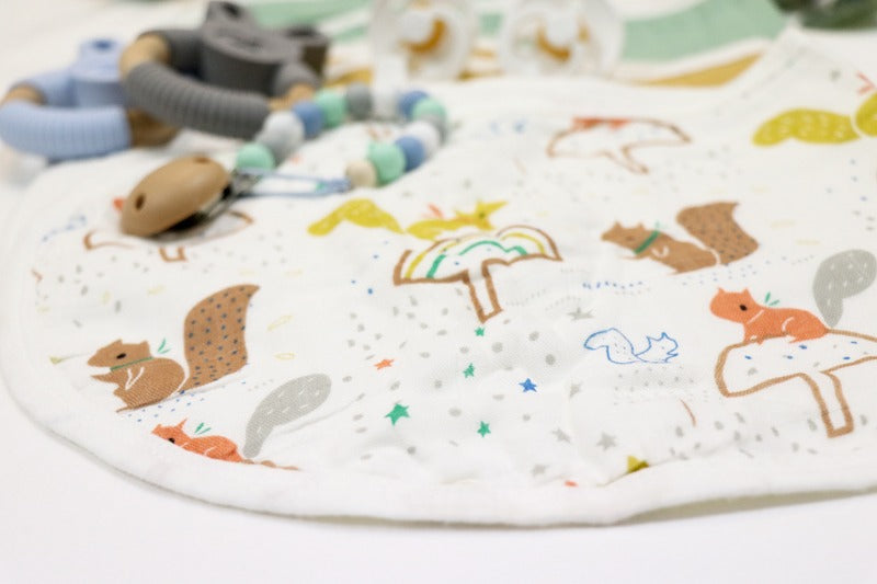 Burp Cloth Bib Organic Bamboo Cotton Corgi Floral