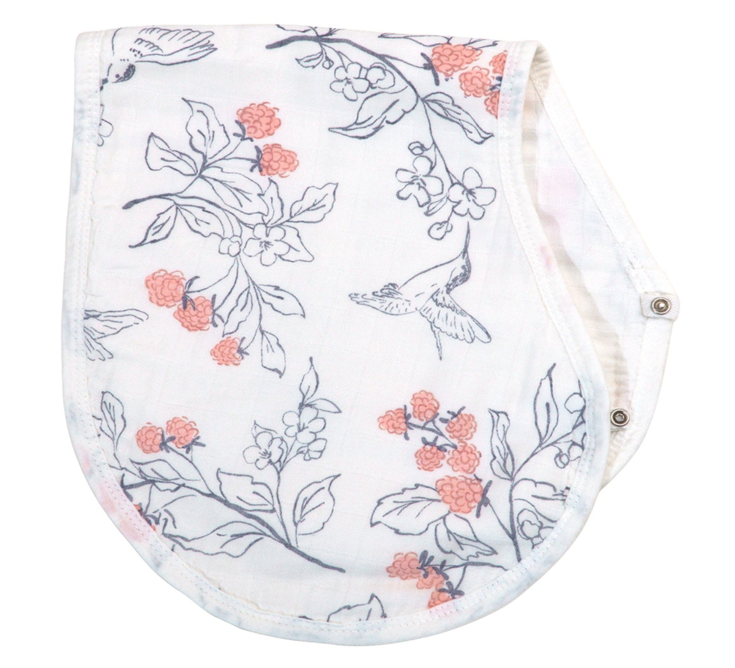Burp Cloth, Bib Organic Bamboo Cotton - Floral Blush