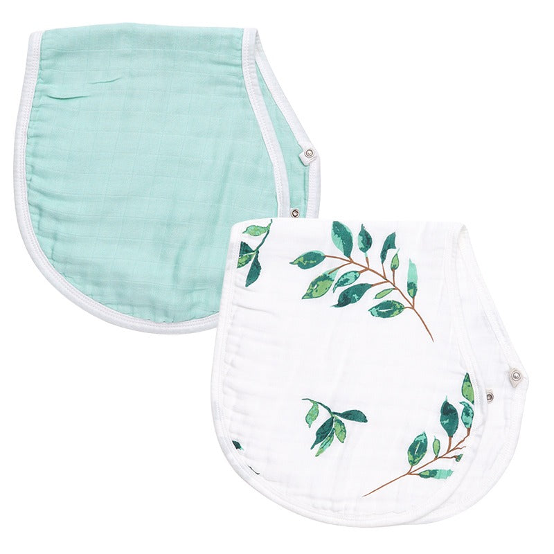 Burp Cloth Bib Organic Bamboo Cotton Leaves