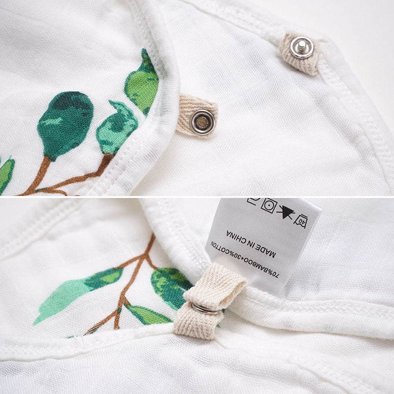 Burp Cloth Bib Organic Bamboo Cotton Leaves