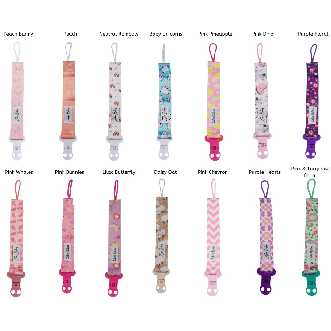 Dummy Clips - Flexi Ribbon Dummy Clips baby dummy chain dummy holder Australia pacifier chain clip holder 21