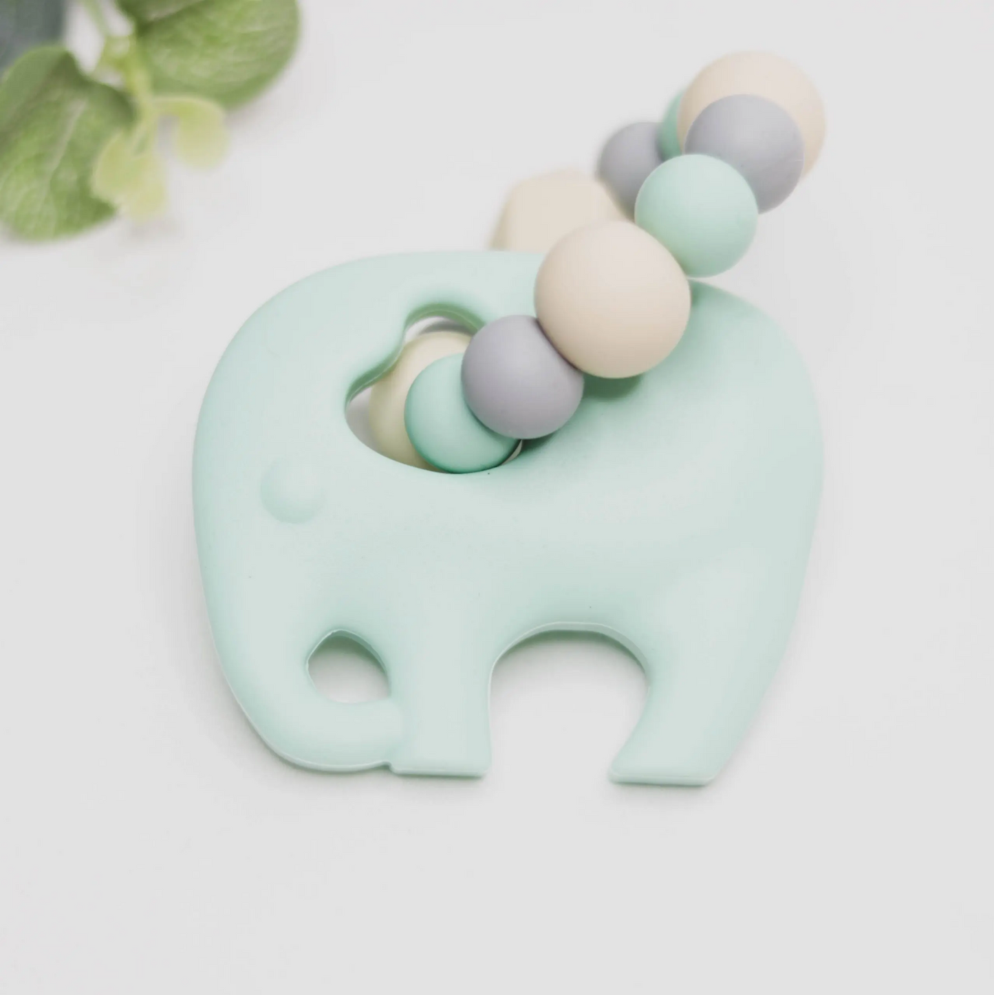 Elephant Silicone Teether Teething Ring Mint
