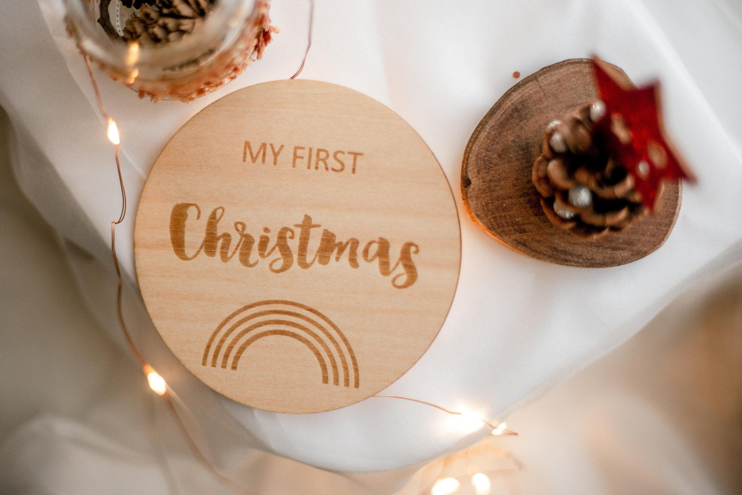 Milestone Discs - I'm New Here to My First wooden wood milestone baby discs