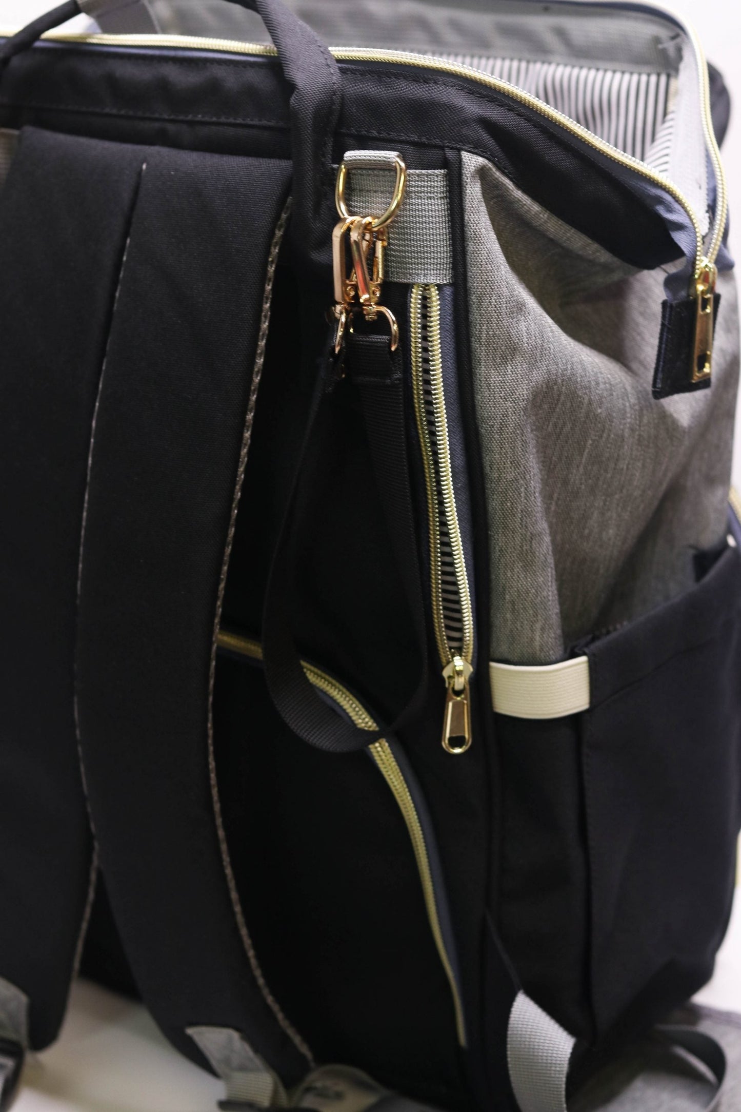 Nappy Bag Backpack Black and Grey Essential