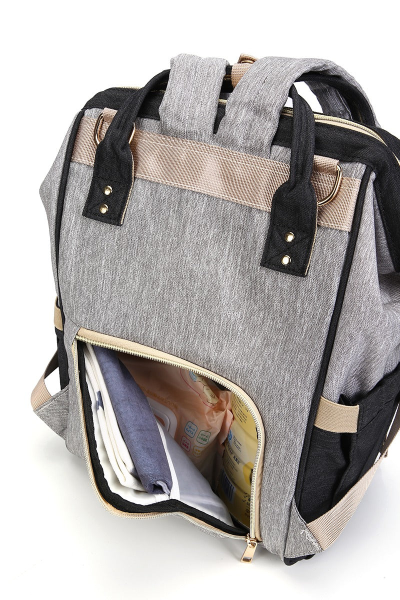 Black and Grey Nappy Bag Backpack Nappy Bag Backpack Grey and Black Australia leather diaper backpack bottle holder afterpay zippay baby essential