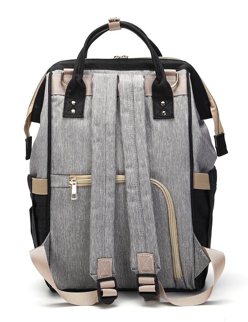 Black and Grey Nappy Bag Backpack Nappy Bag Backpack Grey and Black Australia leather diaper backpack bottle holder afterpay zippay baby essential