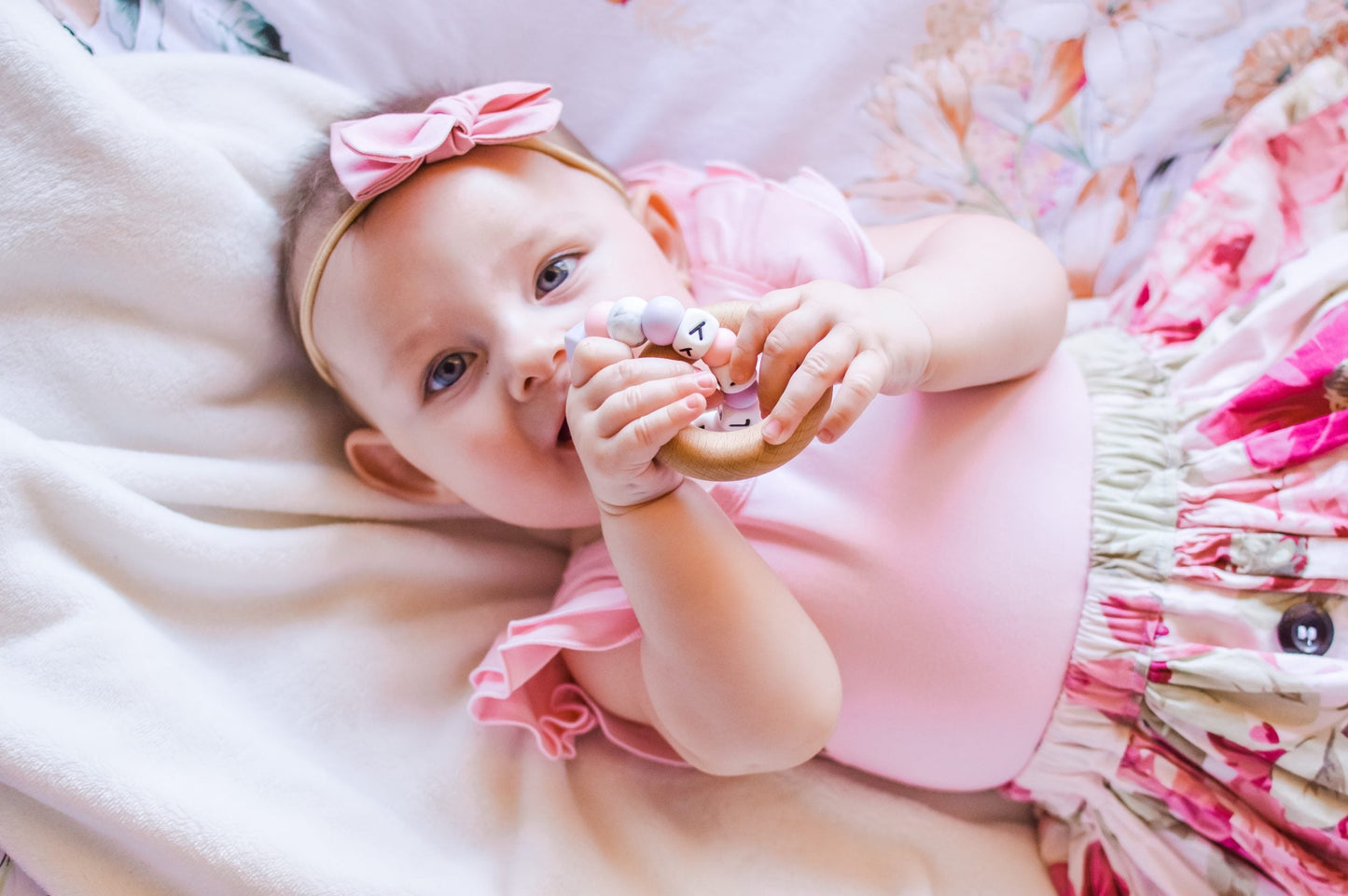 Silicone and Beechwood Teething Ring Classic Teether Toy