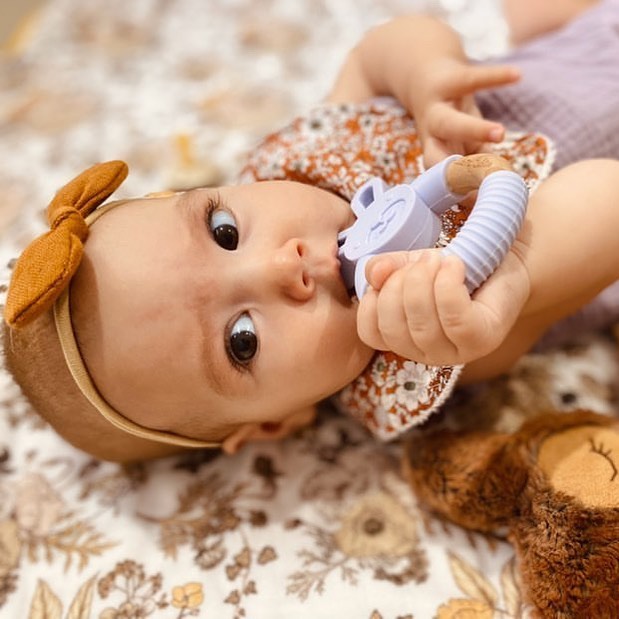 Silicone and Wood Bunny Teether Teething Toy