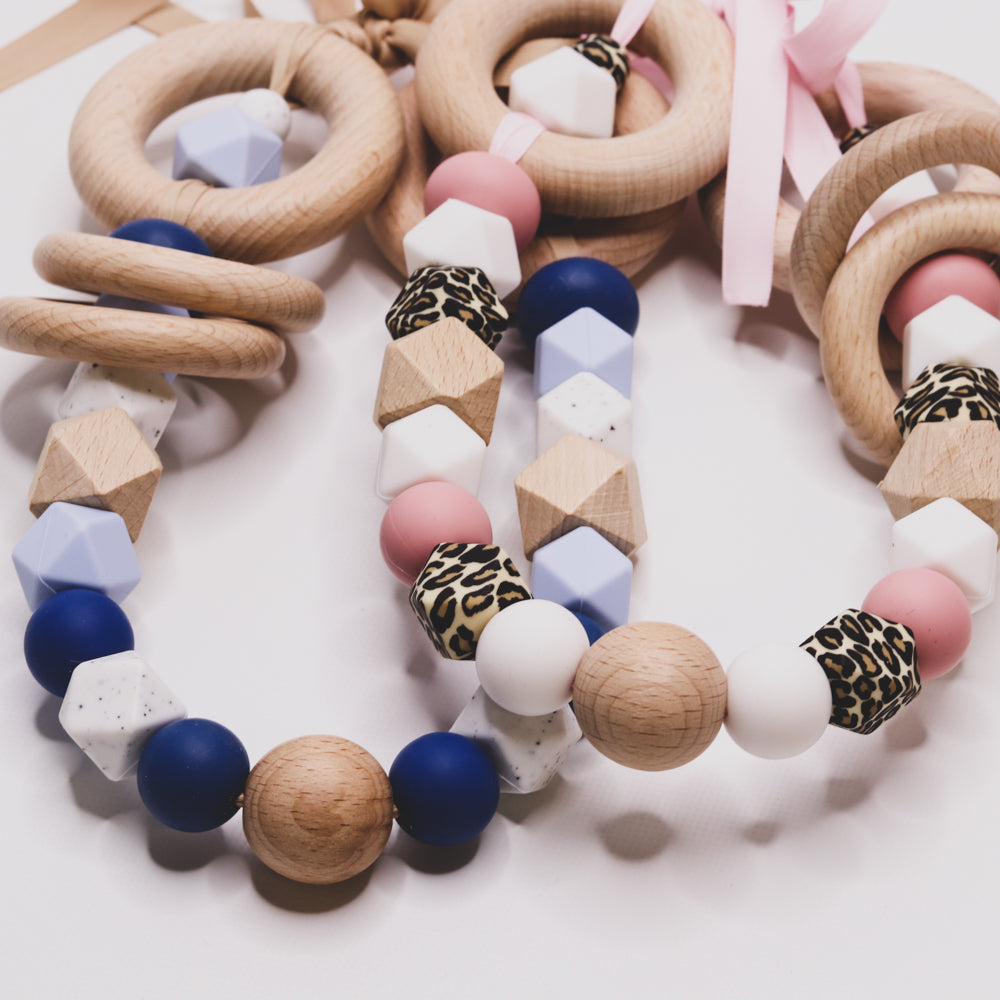 Silicone and Wood Pram Garland