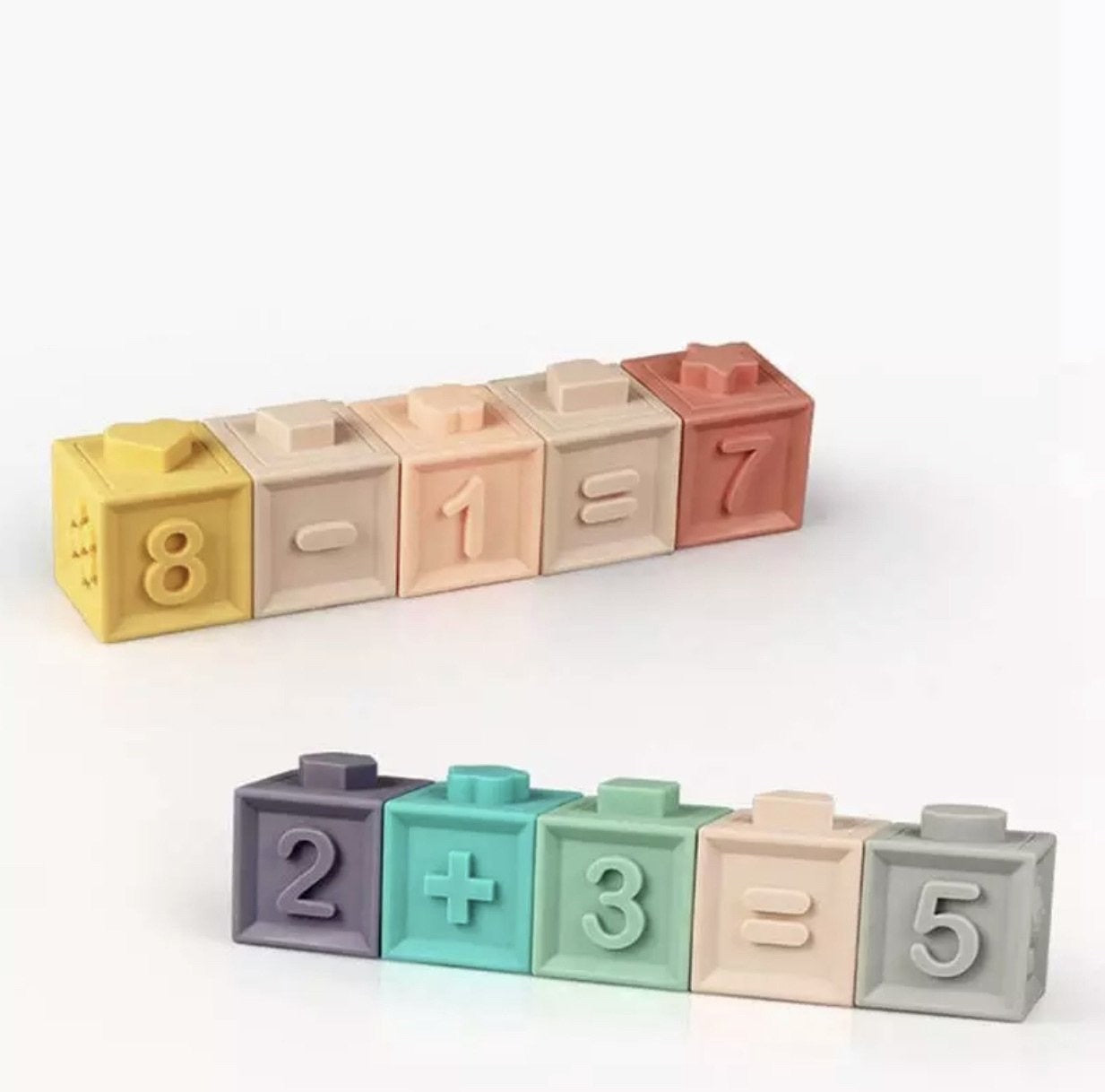 Silicone Stacking Blocks Soft Building Blocks Set of 12 Muted Tones