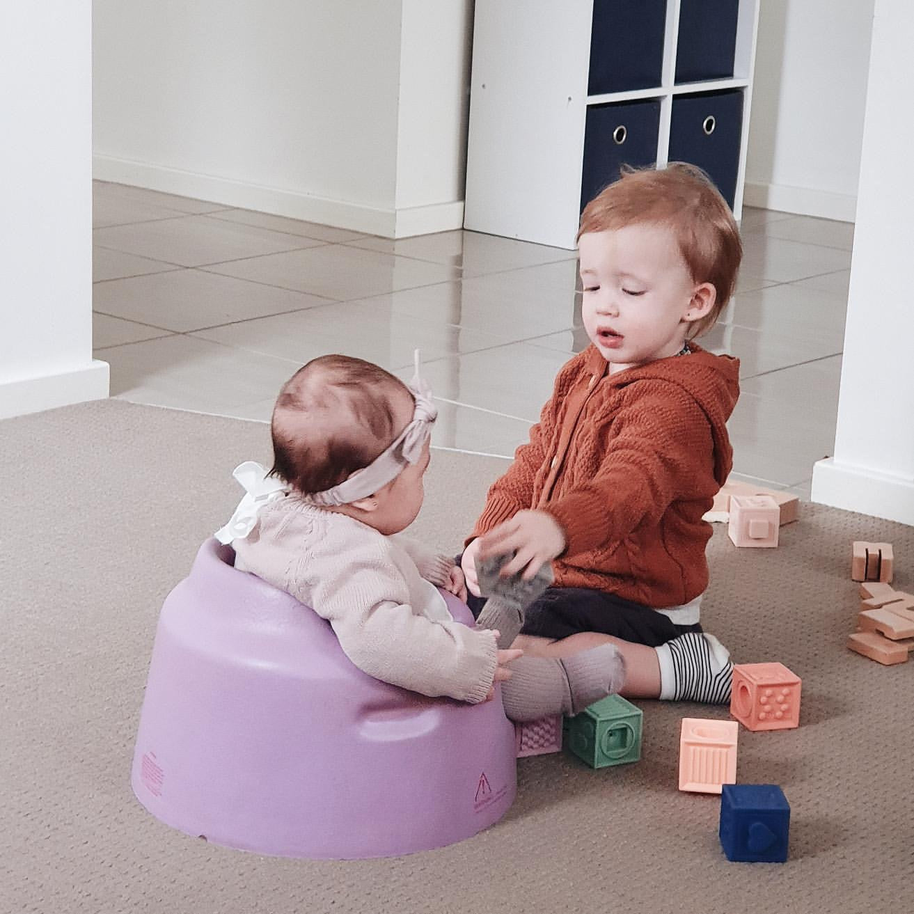 Silicone Stacking Blocks Soft Building Blocks Set of 12 Muted Tones