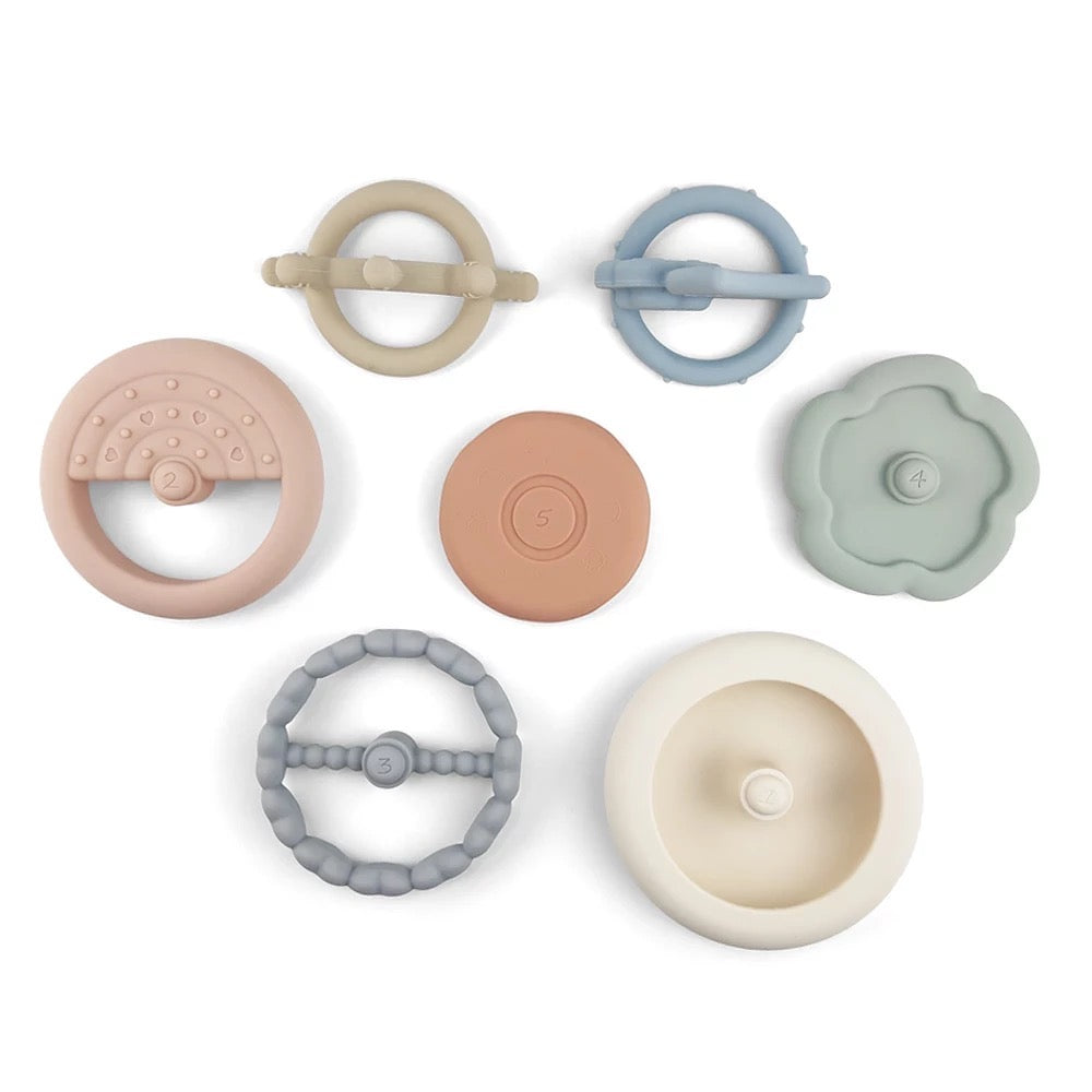 Silicone Stacking Rings Teething Toy Moon