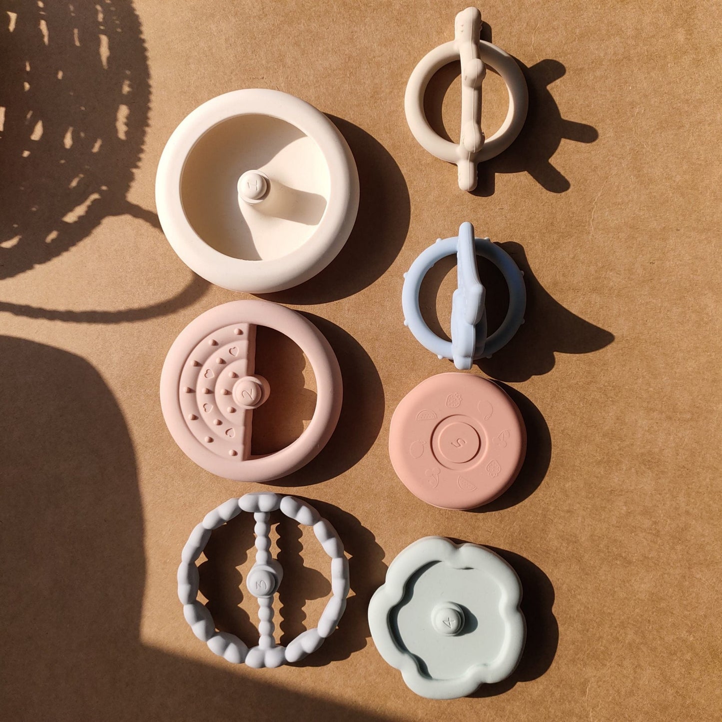 Silicone Stacking Rings Teething Toy Moon