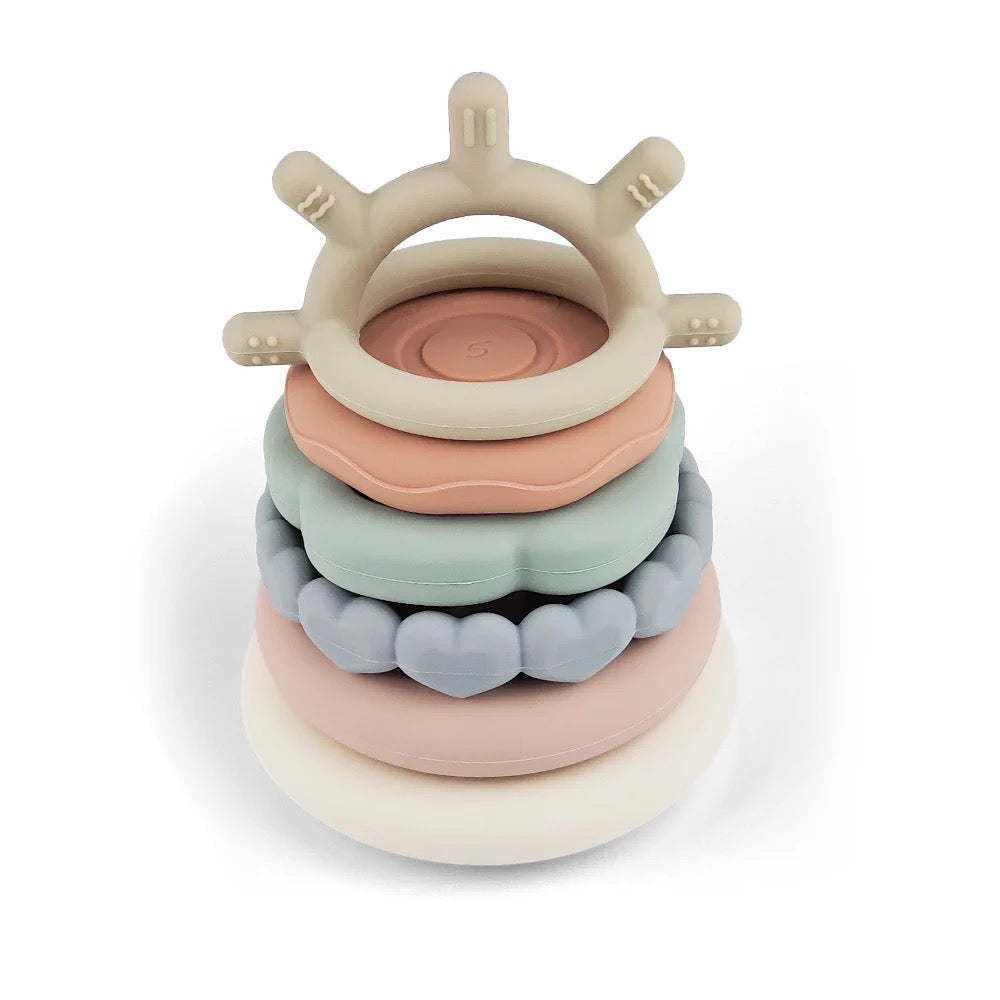 Silicone stacking Rings teething toy Sun