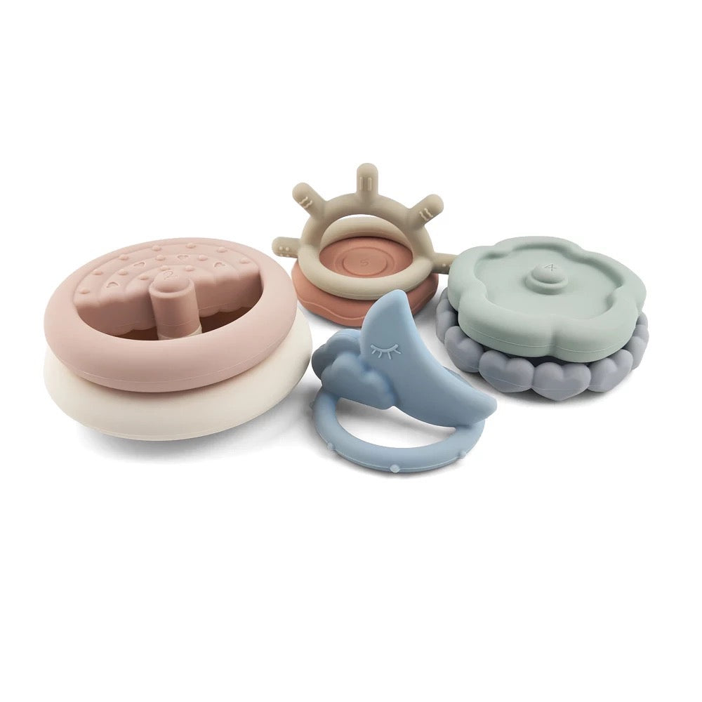 Silicone stacking Rings teething toy Sun
