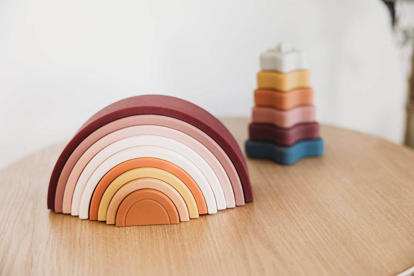 Silicone stacking tower teething toy Star Rustic
