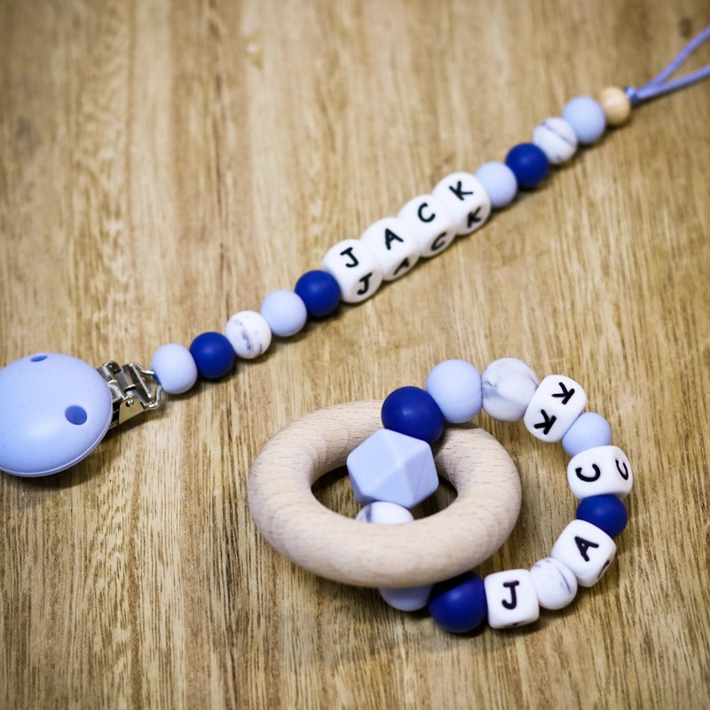 Silicone Wood Teether Personalised teething ring