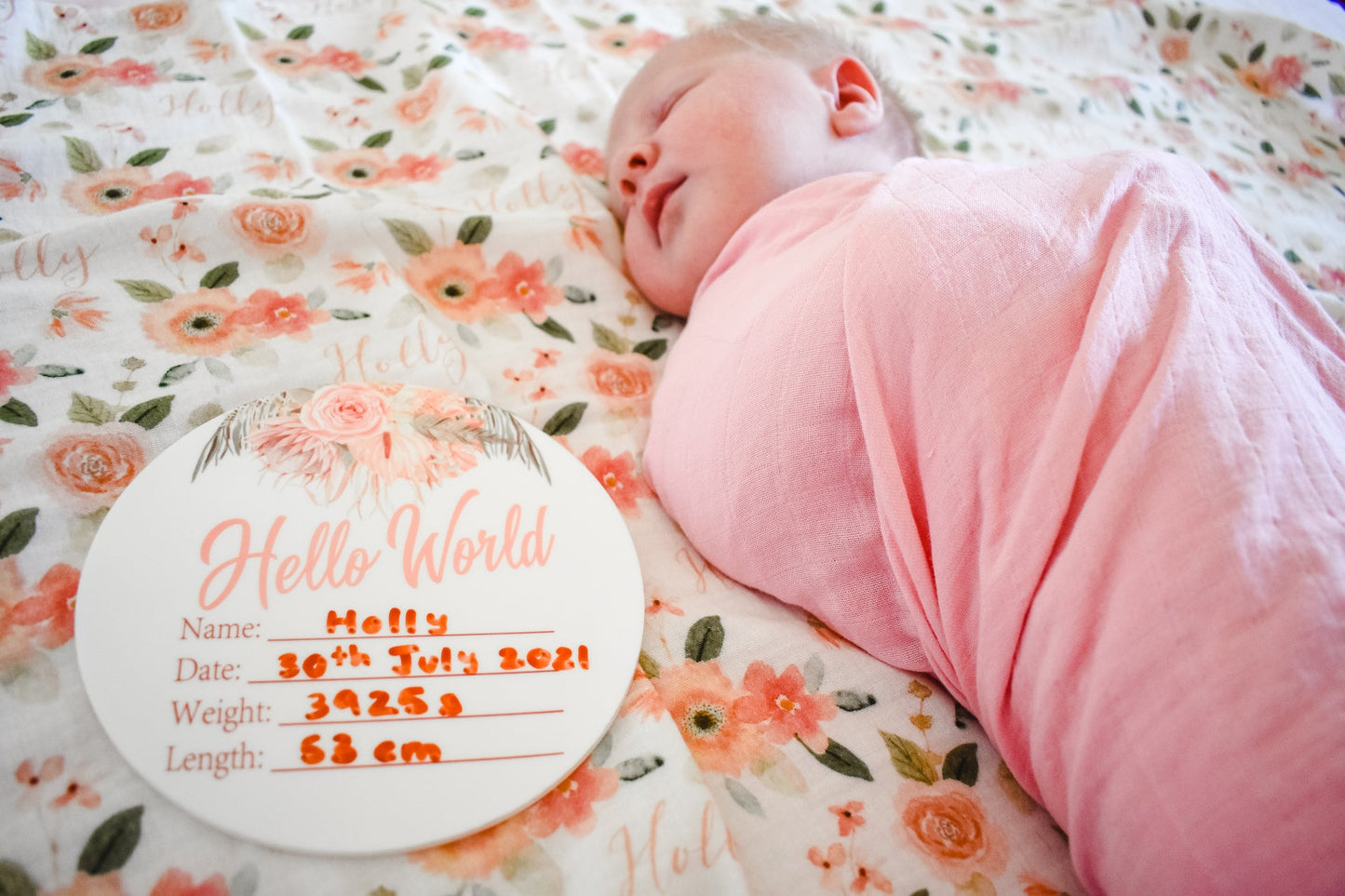 birth announcement plaque birth announcement disc milestone disc baby Australia