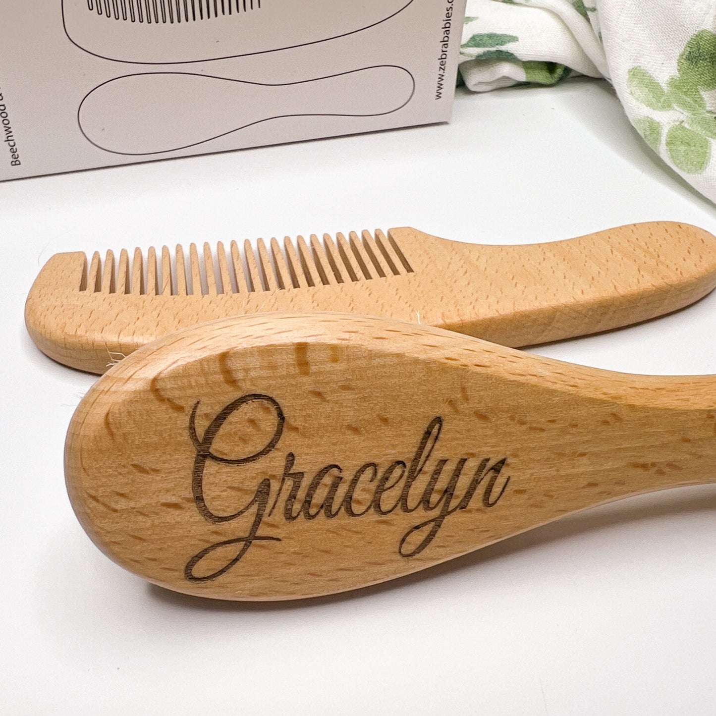 Wooden Baby Brush and Comb Set
