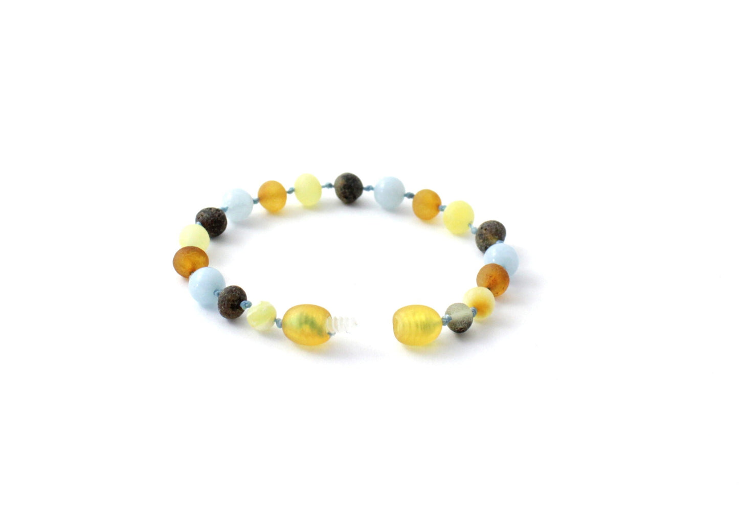 Amber Bracelet Multi Raw & Aquamarine | 14cm