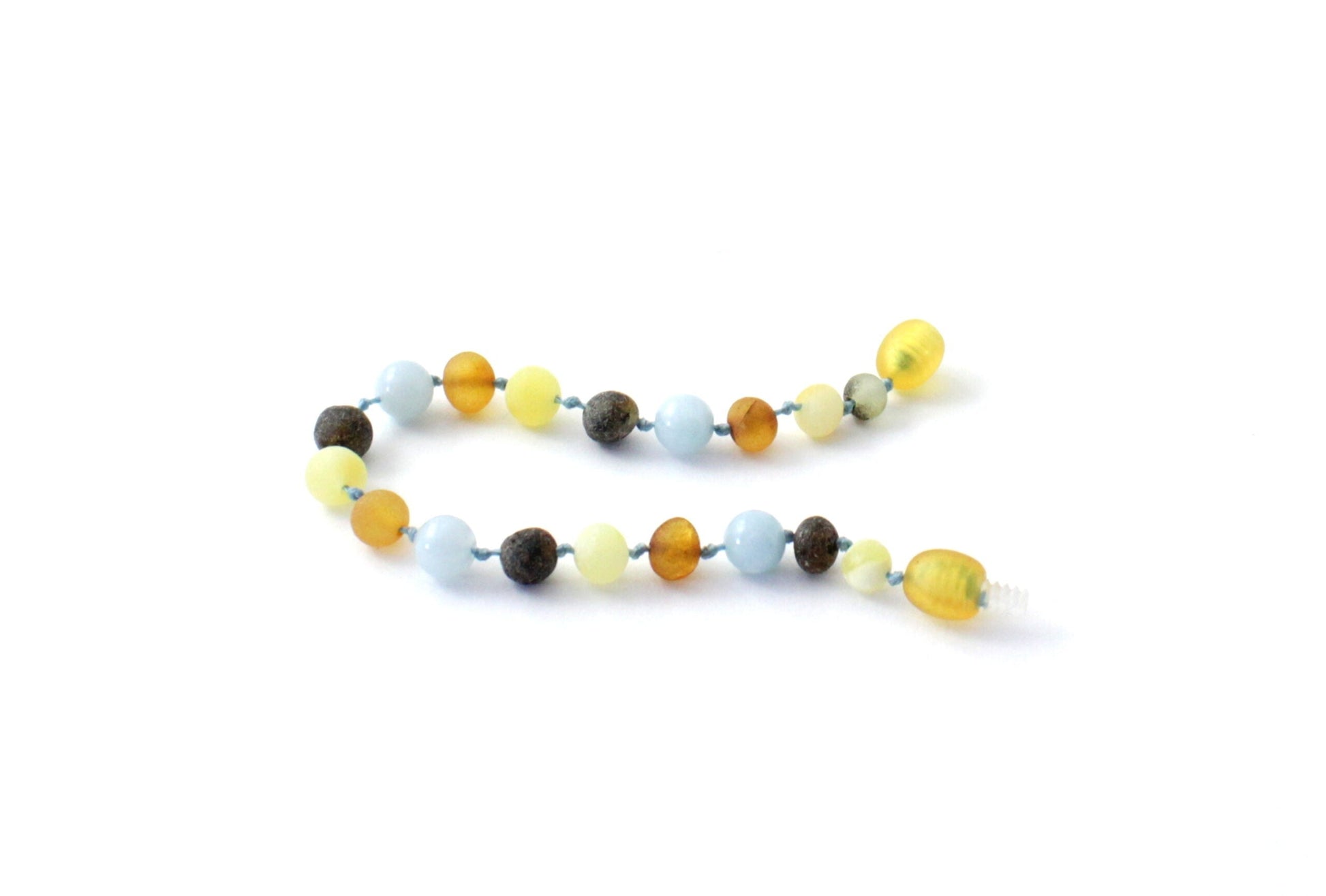Amber Bracelet Multi Raw & Aquamarine | 14cm