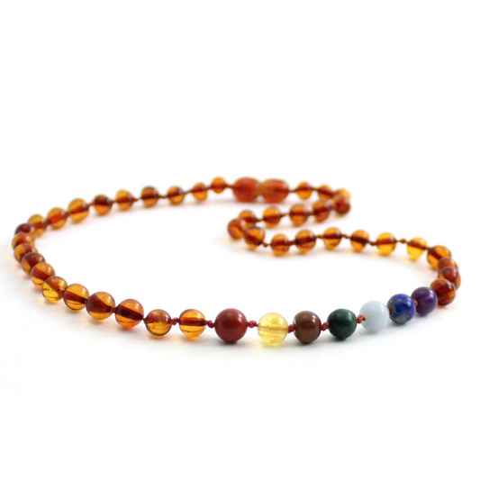 Amber Necklace Cognac Chakra | Baby 36cm
