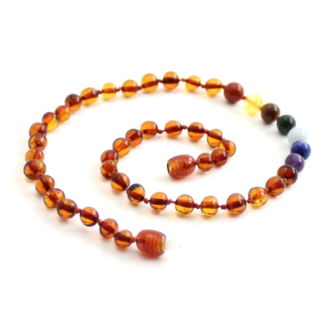 Amber Necklace Cognac Chakra | Baby 36cm
