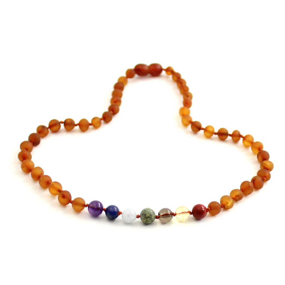 Amber Necklace Cognac RAW Chakra | Baby 36cm