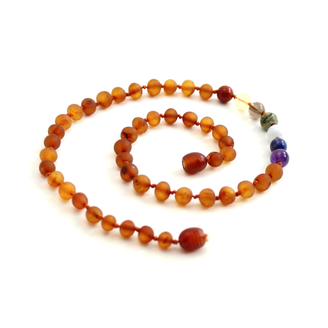 Amber Necklace Cognac RAW Chakra | Baby 36cm
