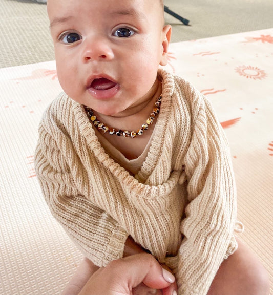 Amber Necklace Multi Colour Mosaic | Baby 32cm