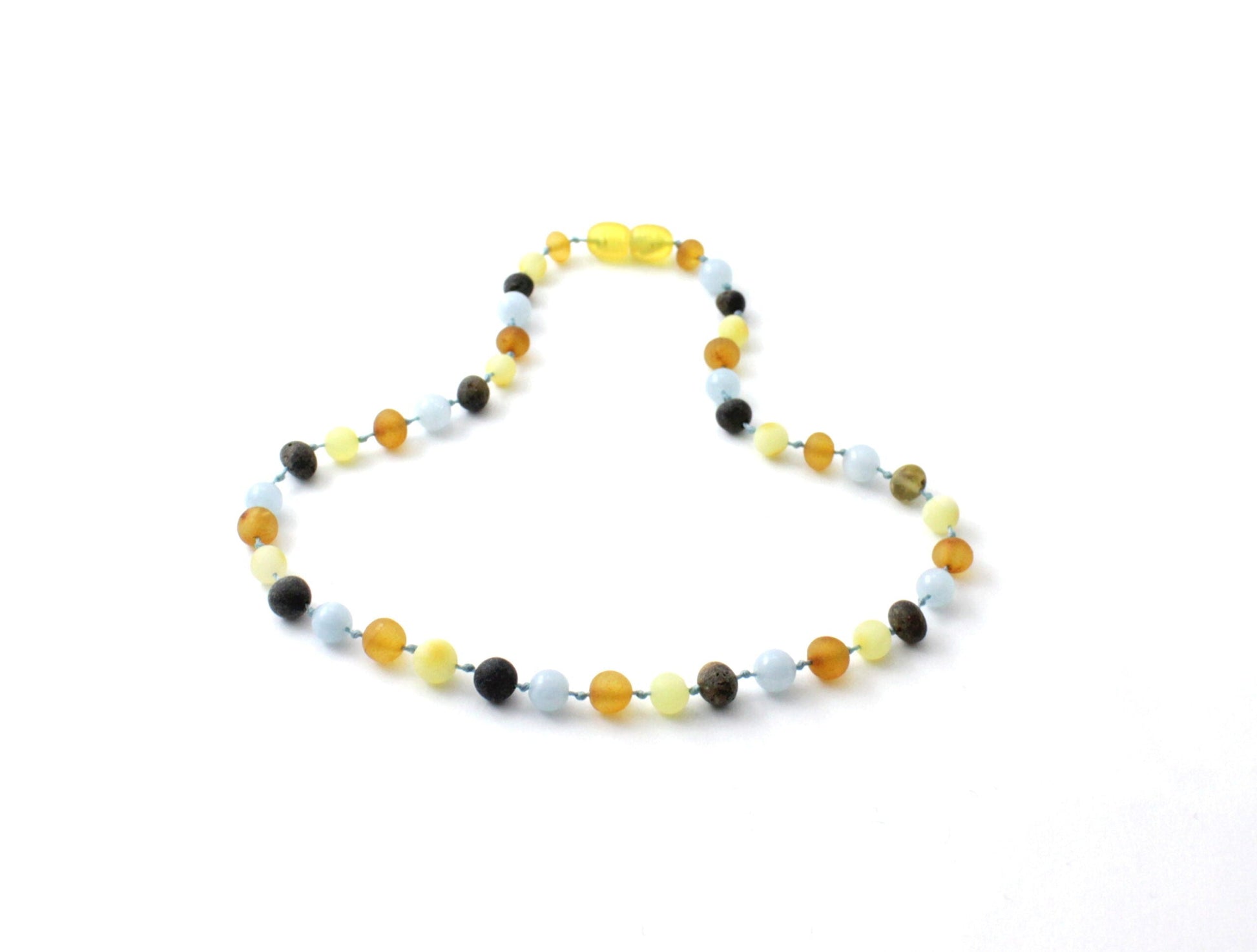 Amber Necklace Multi Raw Aquamarine | 32cm
