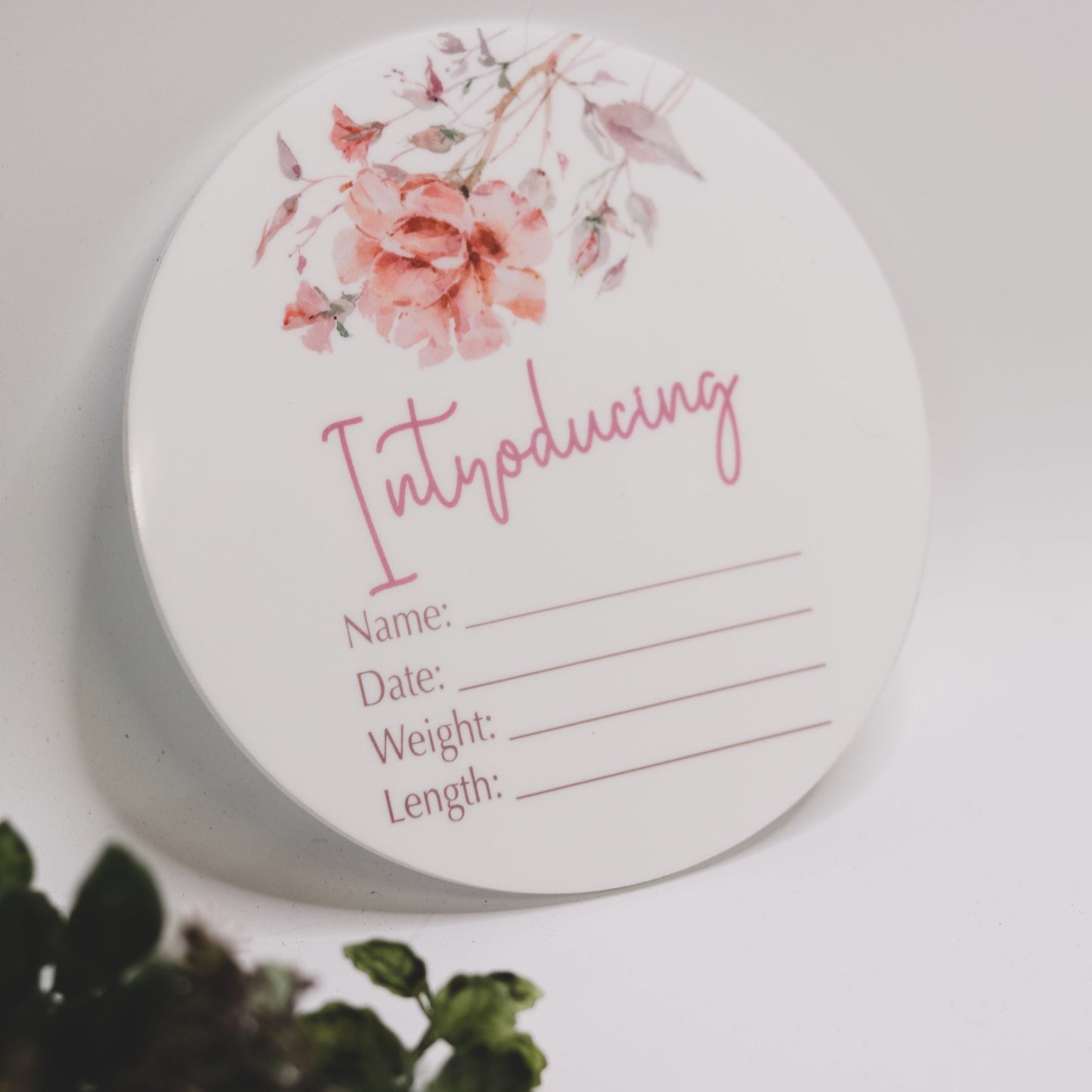 Birth Announcement Plaque I'm Here Hello World Announce baby in an extra special way with our birth announcement plaque Babies name beautiful keepsakes birth announcement disc Birth Announcement Plaques - Rusted Rainbow