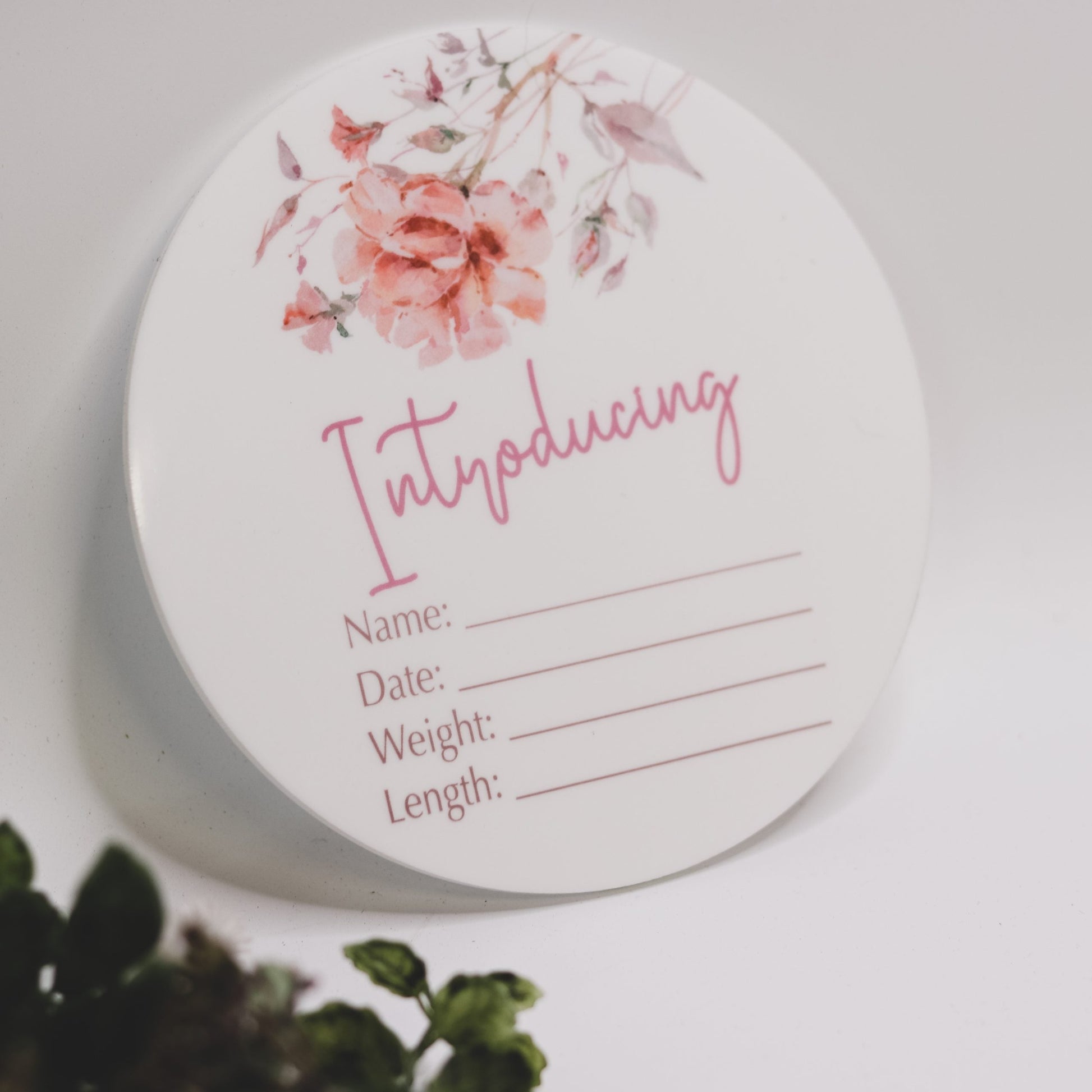 Birth Announcement Plaque I'm Here Hello World Announce baby in an extra special way with our birth announcement plaque Babies name beautiful keepsakes birth announcement disc Birth Announcement Plaques - Rusted Rainbow