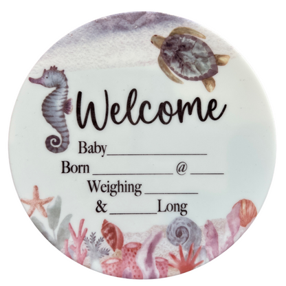 Birth Announcement Plaque Sea Animals