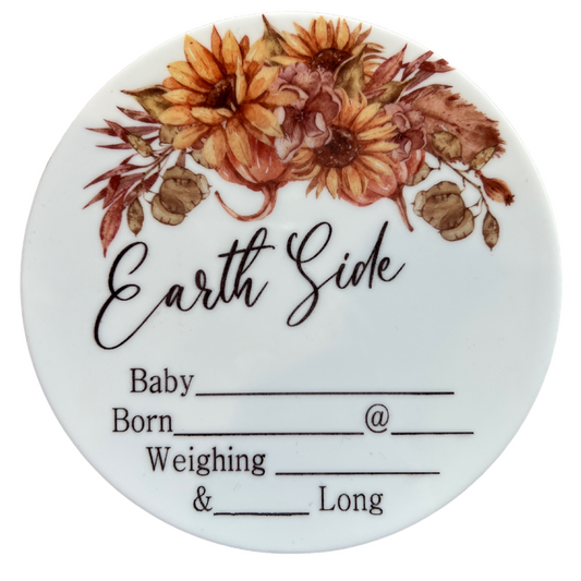 Birth Announcement Plaques Sunflowers Earth Side