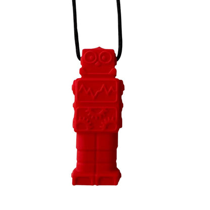 Brick Man Pendant Silicone Sensory Necklace - Red - simple
