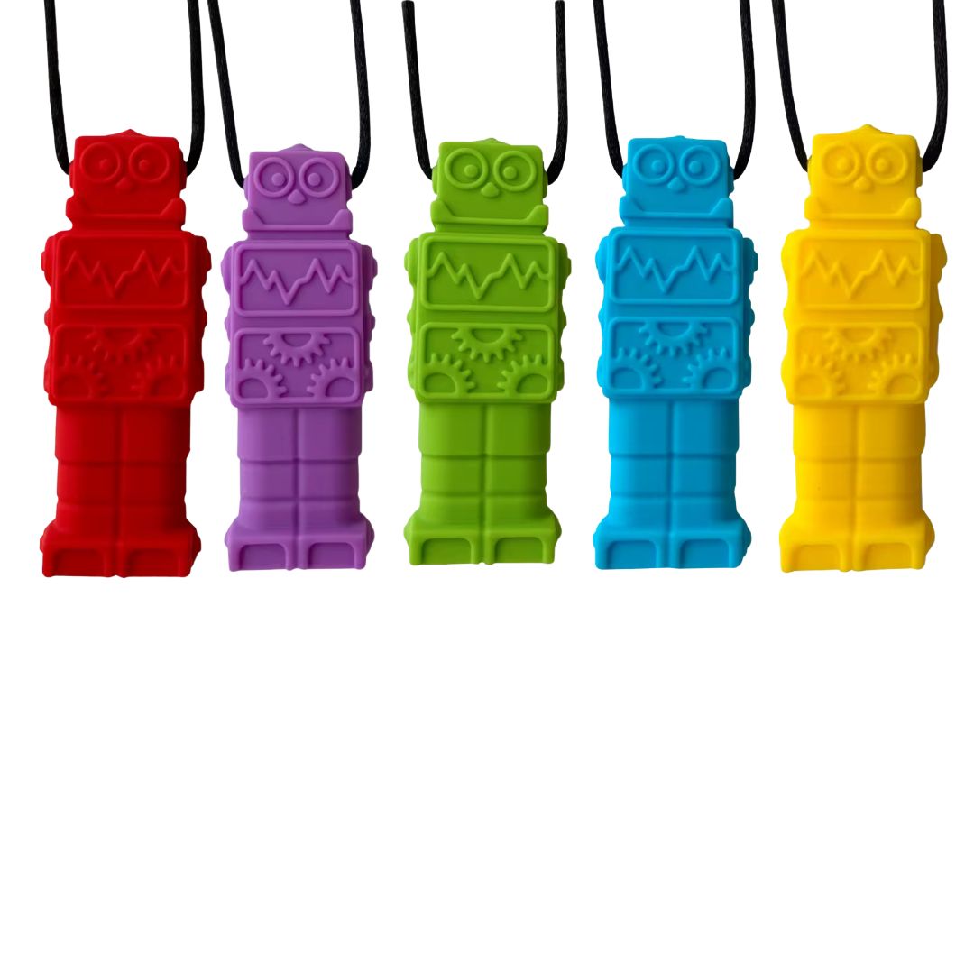 Brick Man Pendant Silicone Sensory Necklace - simple
