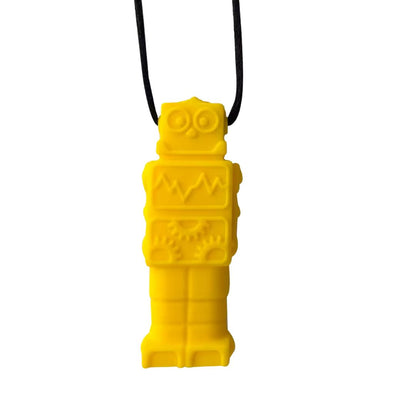 Brick Man Pendant Silicone Sensory Necklace - Yellow - simple