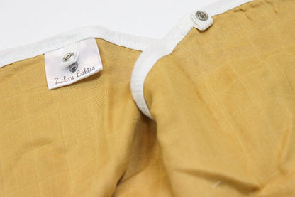Burp Cloth Bib Organic Bamboo Cotton Mustard Leaves