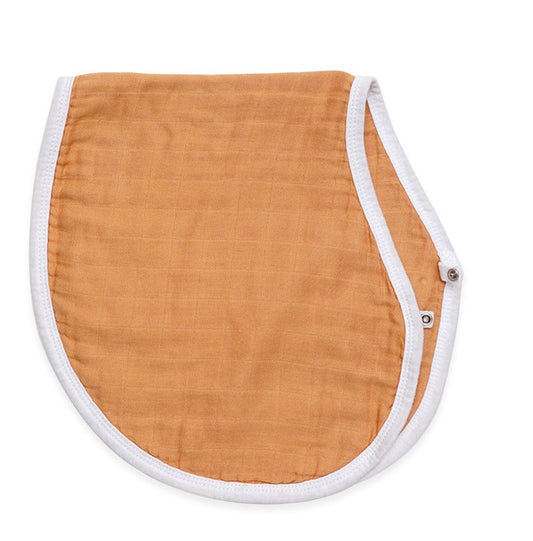Burp Cloth Bib Organic Bamboo Cotton Tan Mustard
