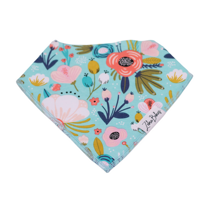 Dribble bib baby bibs boy girl blue white peachy floral design baby bib