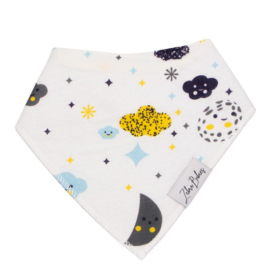 Dribble Bib Bandana Bib Moon and Clouds