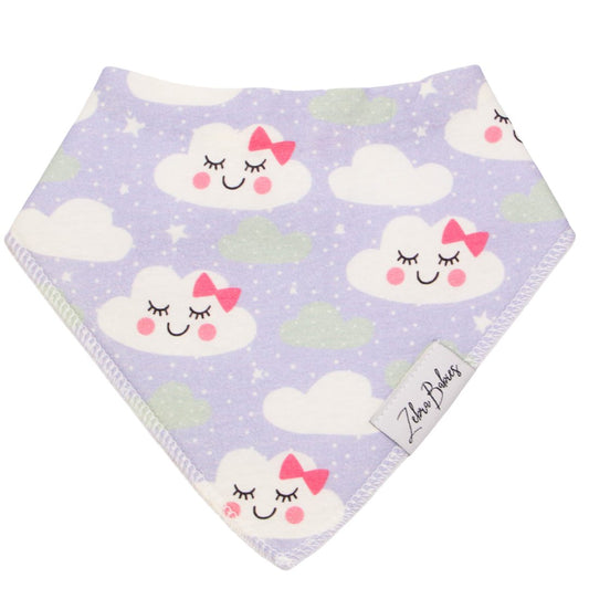 Dribble Bib Bandana Bib Purple Clouds