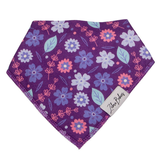 Dribble Bib Bandana Bib Purple Floral