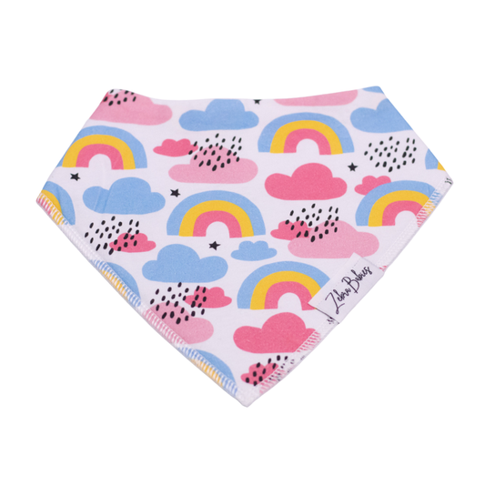 Dribble bib baby bibs boy girl blue white peachy floral design baby bib
